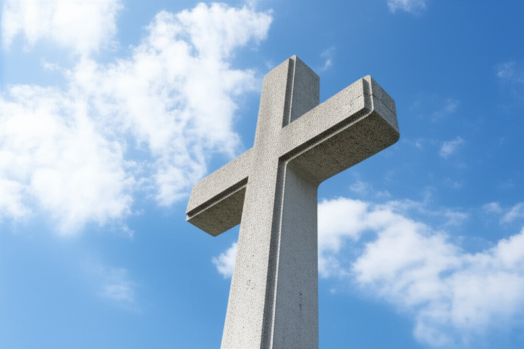 Cross against blue sky